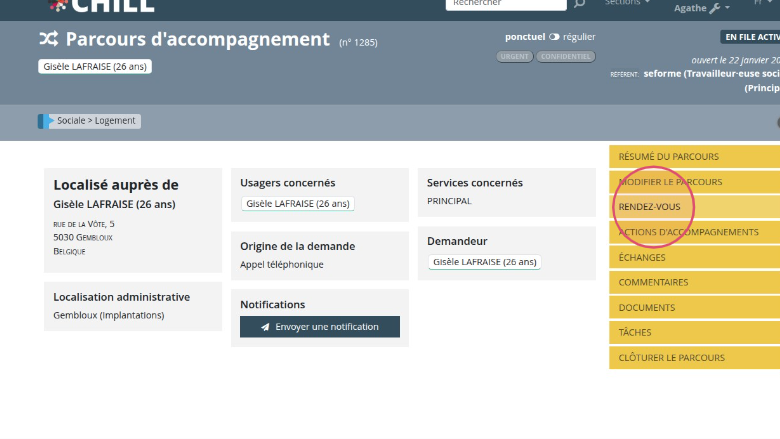 Comment fixer un rendez-vous avec un usager dans un parcours?